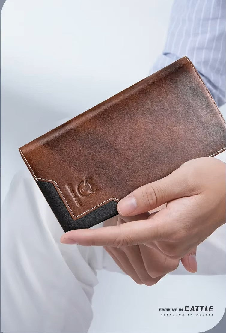 BILLETERA VINTAGE DE CUERO- MULTIFUNCIONAL