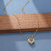 COLLAR  Y ARETES DE CORAZON DE OCEANO -SIMBOLO DE AMOR