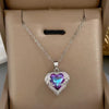COLLAR  Y ARETES DE CORAZON DE OCEANO -SIMBOLO DE AMOR