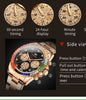 RELOJ MODERNO-C0N PIEDRAS PRECIOSAS ARCOIRIS-IMPERMEABLE